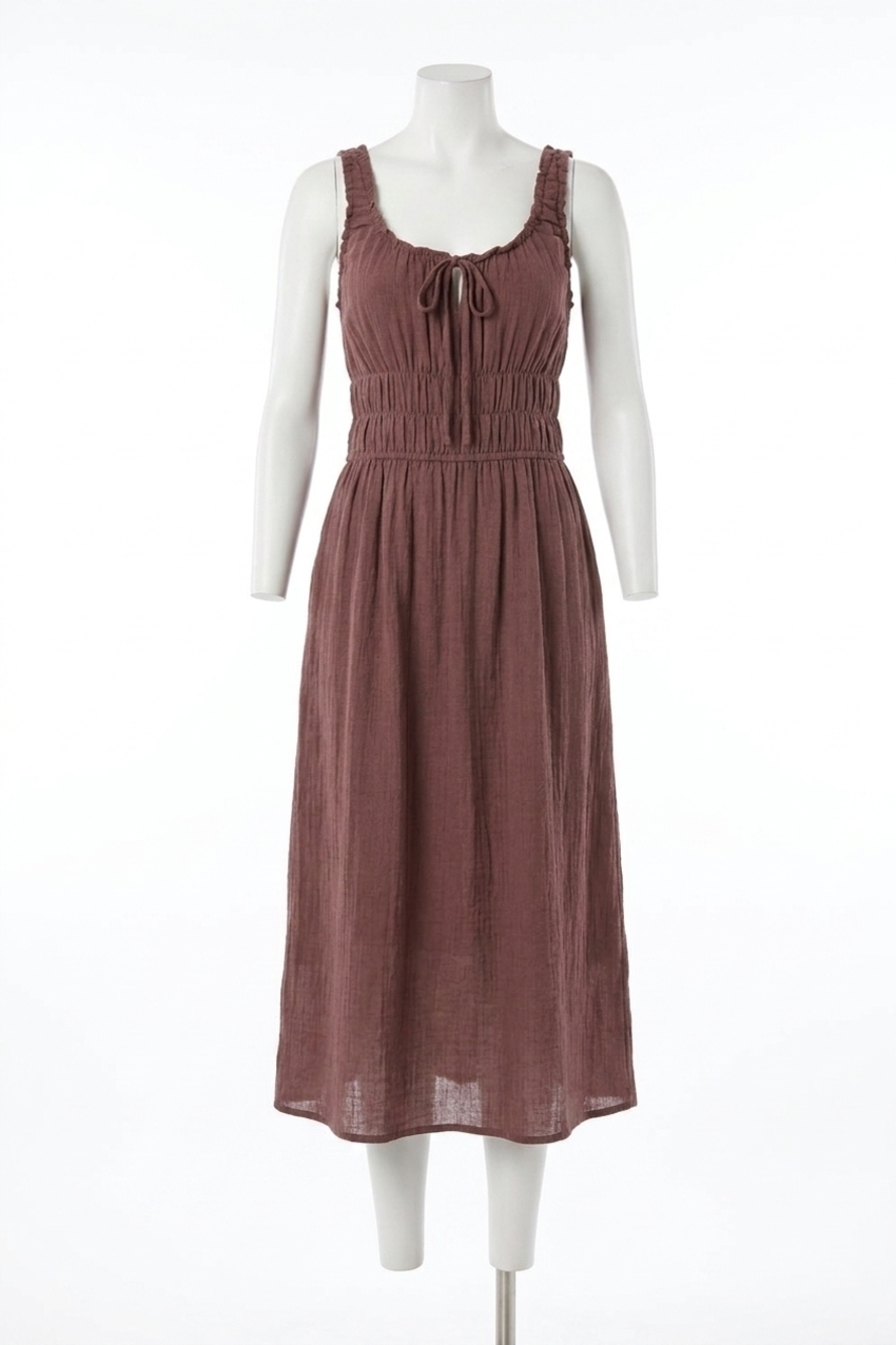 NEW SADIE & SAGE so cal sleeveless midi dress in chocolate
